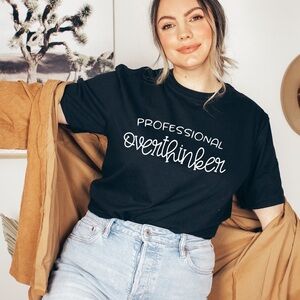 “Professional Overthinker” Crew Neck Short Sleeve Tee Shirt